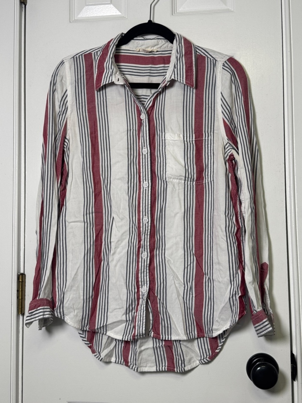 BeachLunchLounge Striped Button Down Shirt Small Coastal Lightweight Top